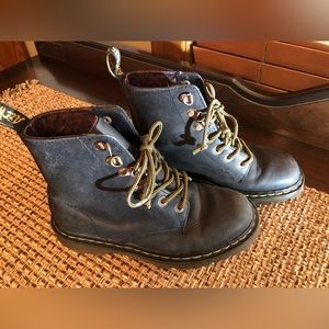 Black Leather Dr Martens Lace Up Boots